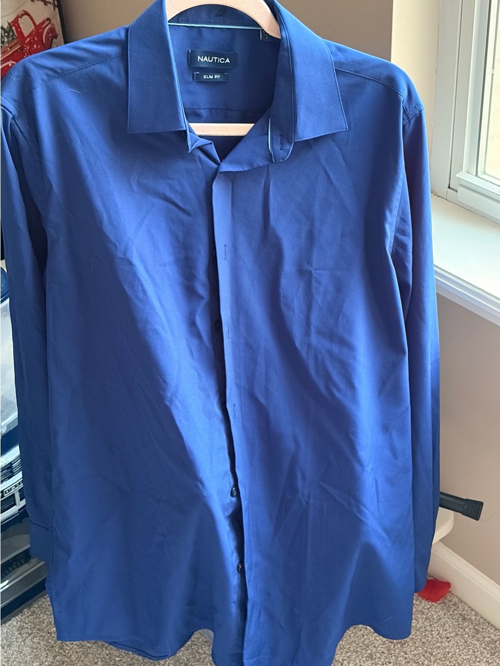 Nautica Men's Dress Shirt in Deep Blue